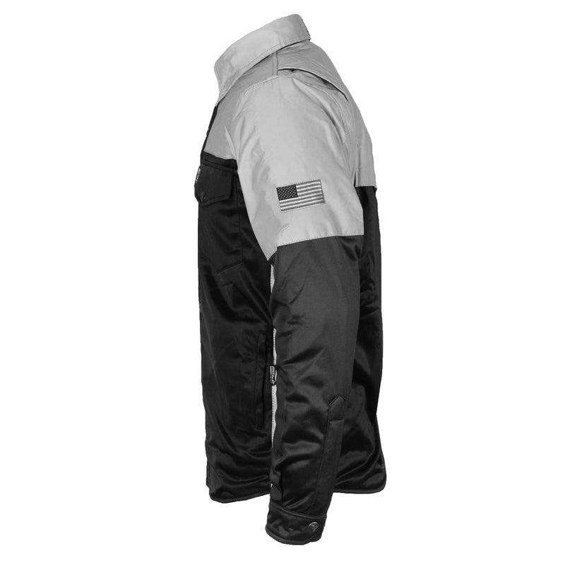 Load image into Gallery viewer, Ultra Reflective Shirt &quot;Alloy Eclipse&quot; - Black and Silver with Pads
