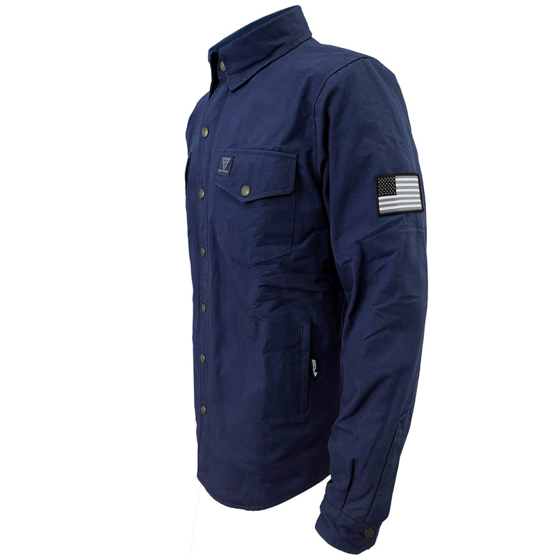 Load image into Gallery viewer, Protective Canvas Jacket for Men - Navy Blue Solid

