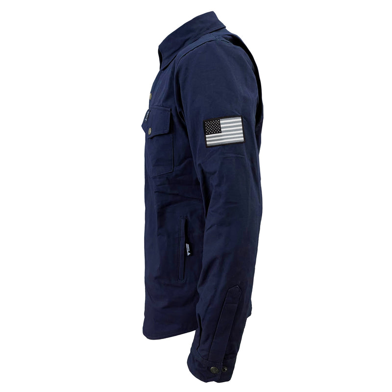 Load image into Gallery viewer, Protective Canvas Jacket for Men - Navy Blue Solid
