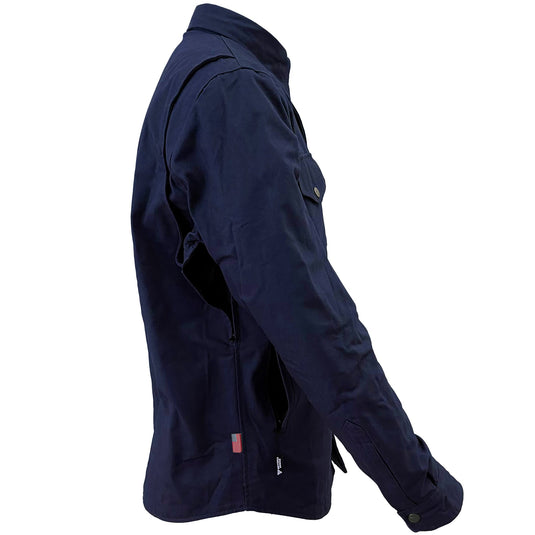 Protective Canvas Jacket for Men - Navy Blue Solid