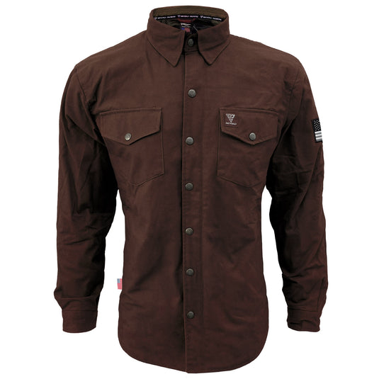 Protective Canvas Jacket for Men - Dark Brown