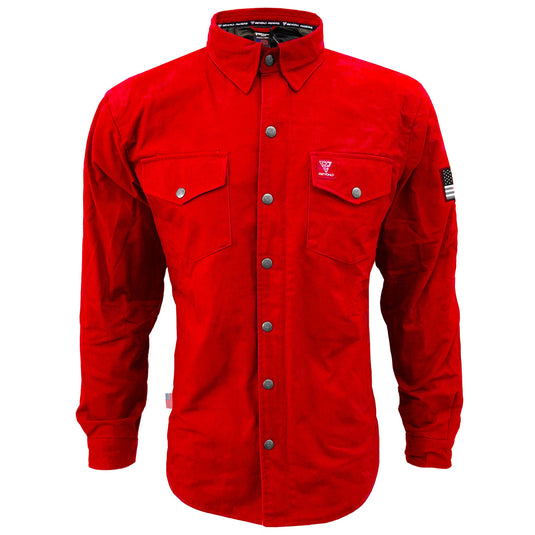 Protective Canvas Jacket for Men - Red
