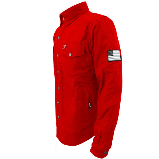 Protective Canvas Jacket for Men - Red