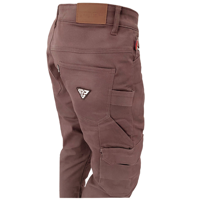 Load image into Gallery viewer, Straight Leg Cargo Pants - Light Cacao with Pads
