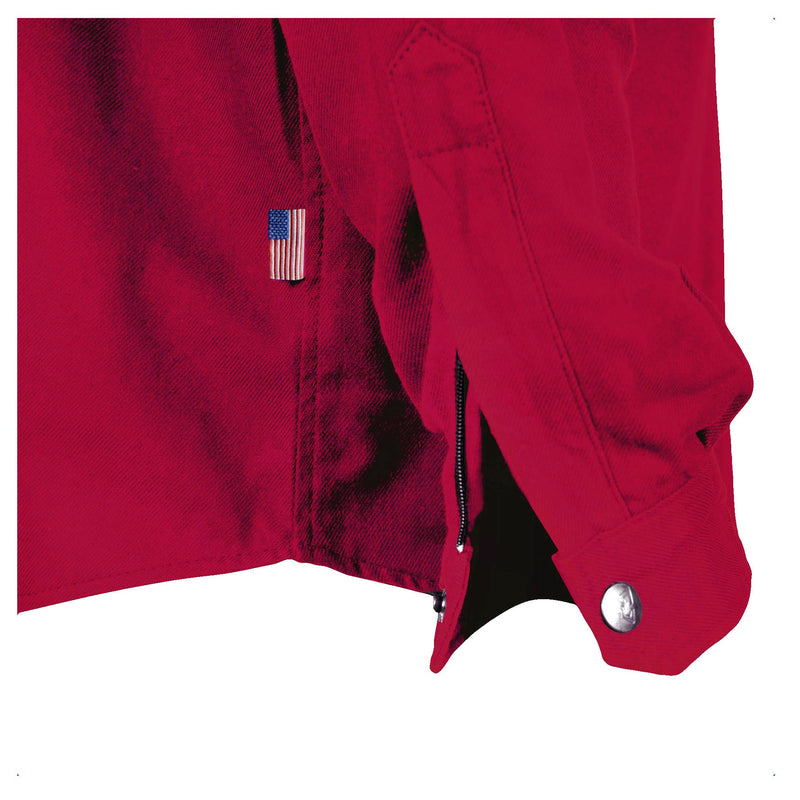 Load image into Gallery viewer, Protective Flannel Shirt - Red Maroon Solid with Pads
