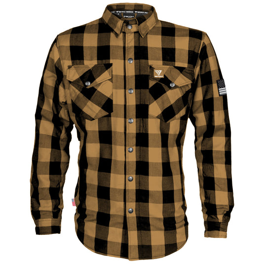 Protective Flannel Shirt - Camel Checkered