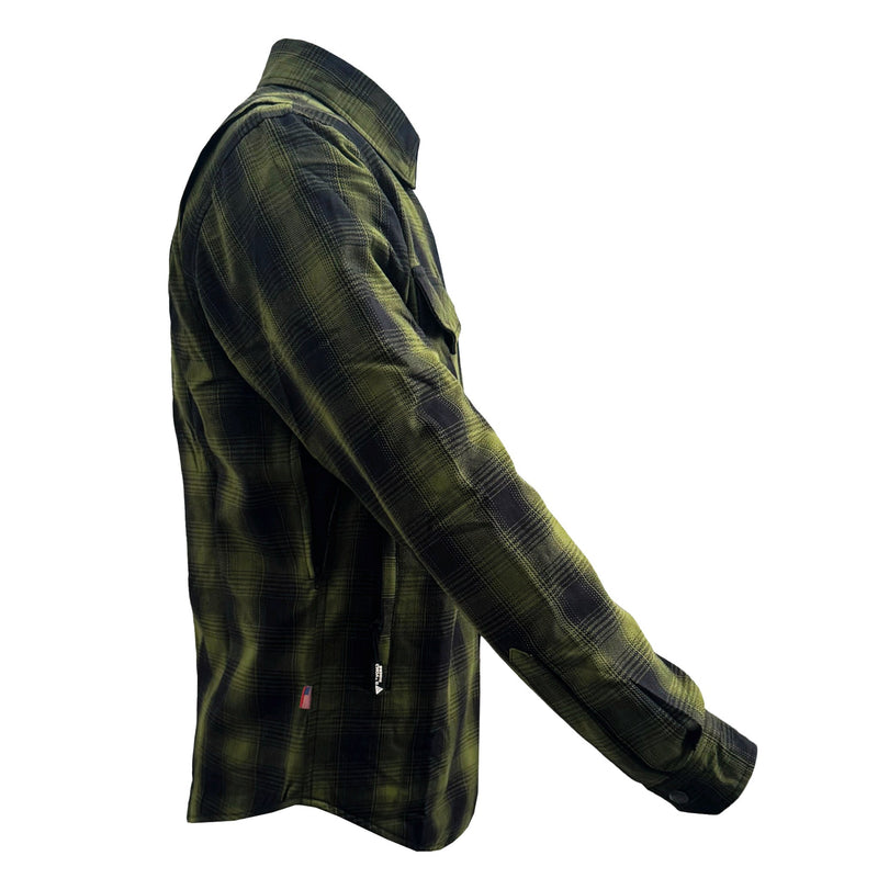 Load image into Gallery viewer, Protective Flannel Shirt For Men - Green and Black Plaid
