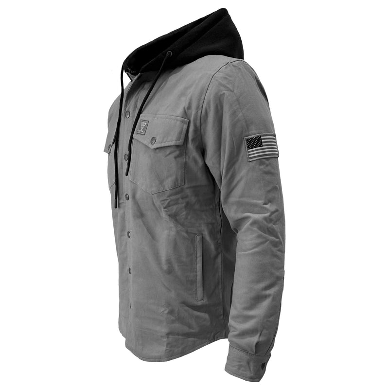 Load image into Gallery viewer, Protective Flannel Hoodie For Men - Grey Solid
