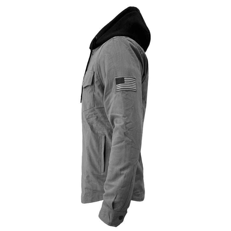 Load image into Gallery viewer, Protective Flannel Hoodie For Men - Grey Solid
