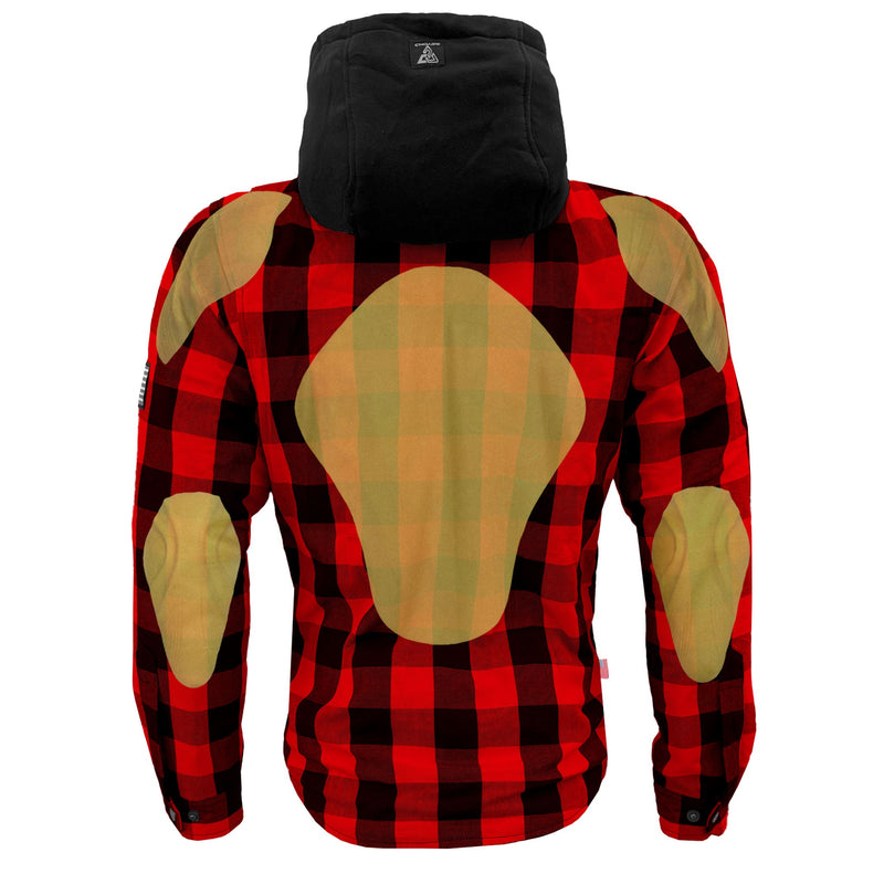 Load image into Gallery viewer, Protective Flannel Hoodie For Men - Red and Black Checkered
