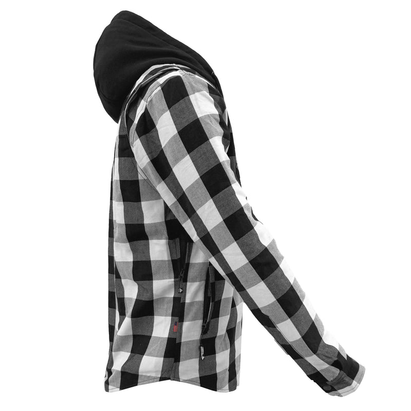 Load image into Gallery viewer, Protective Flannel Hoodie For Men - Black and White Checkered
