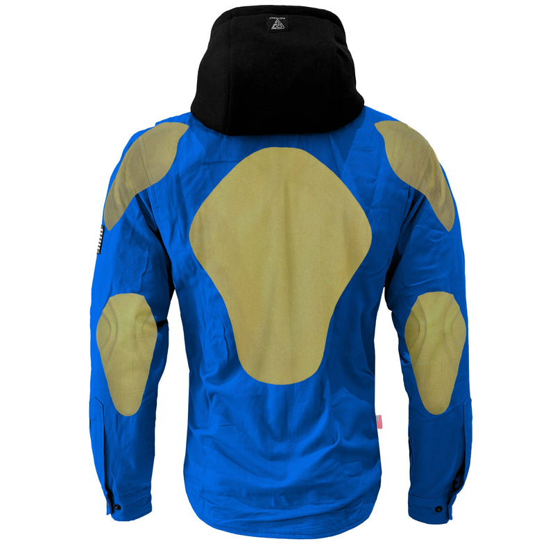 Load image into Gallery viewer, Protective Flannel Hoodie For Men - Blue Solid
