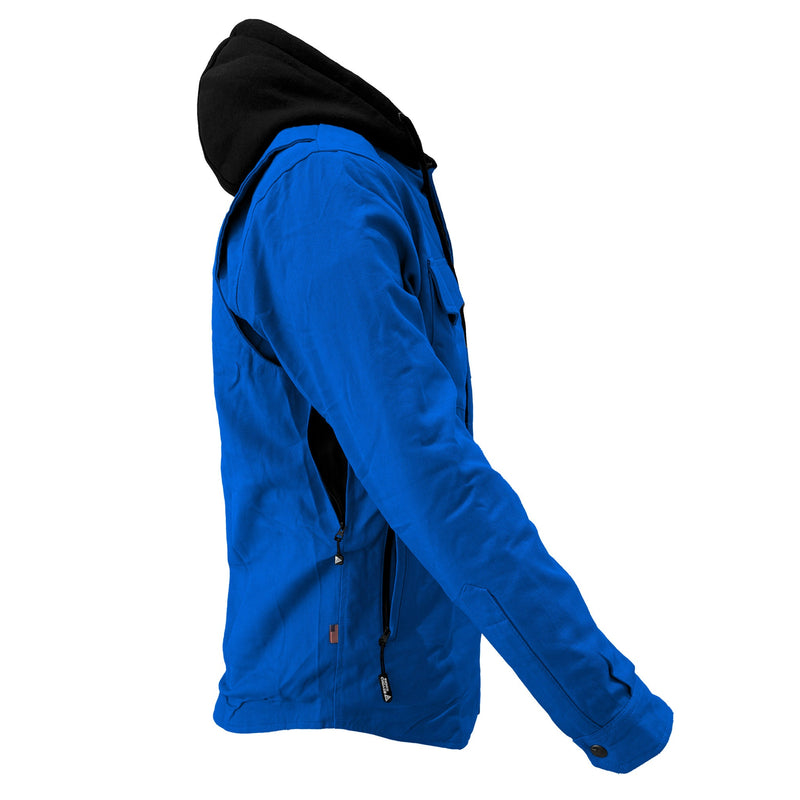 Load image into Gallery viewer, Protective Flannel Hoodie For Men - Blue Solid
