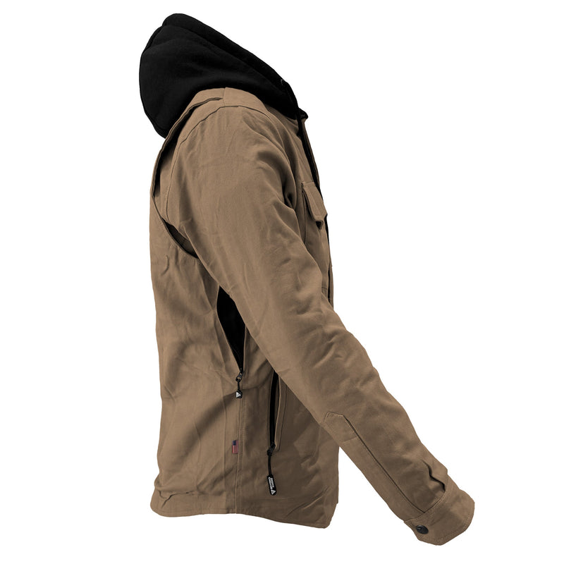 Load image into Gallery viewer, Protective Flannel Hoodie For Men - Camel Solid
