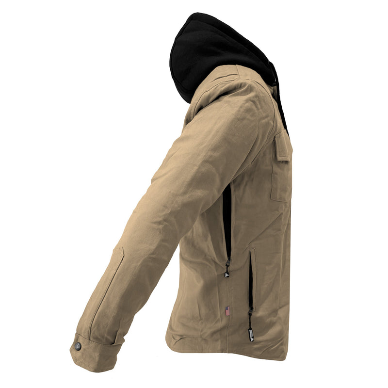 Load image into Gallery viewer, Protective Flannel Hoodie For Men - Khaki Solid
