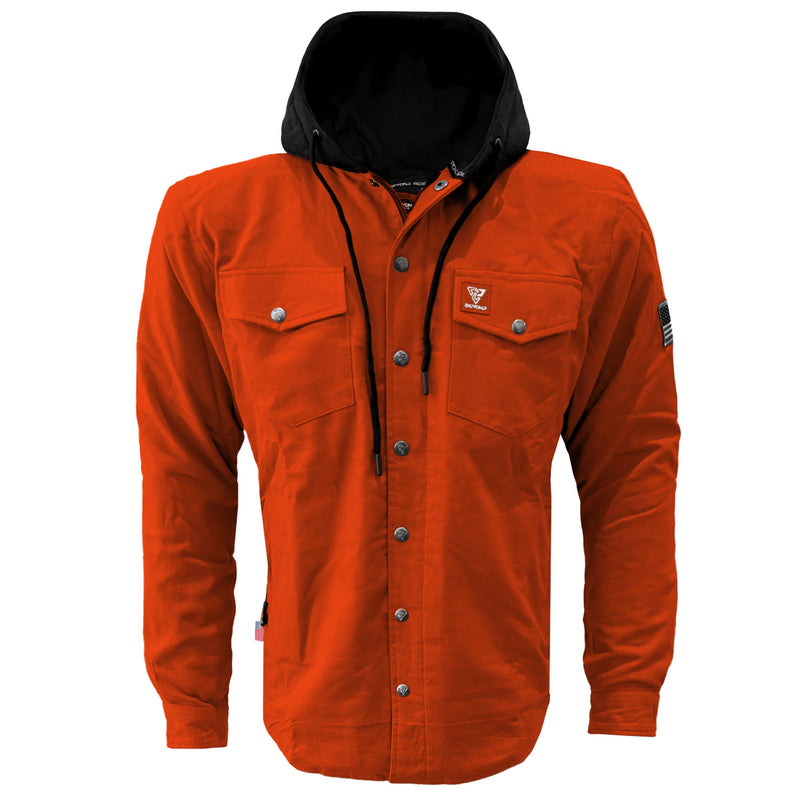 Load image into Gallery viewer, Protective Flannel Hoodie For Men - Orange Solid
