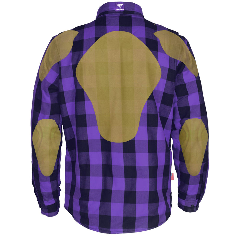 Load image into Gallery viewer, Protective Flannel Shirt - Purple and Black Checkered
