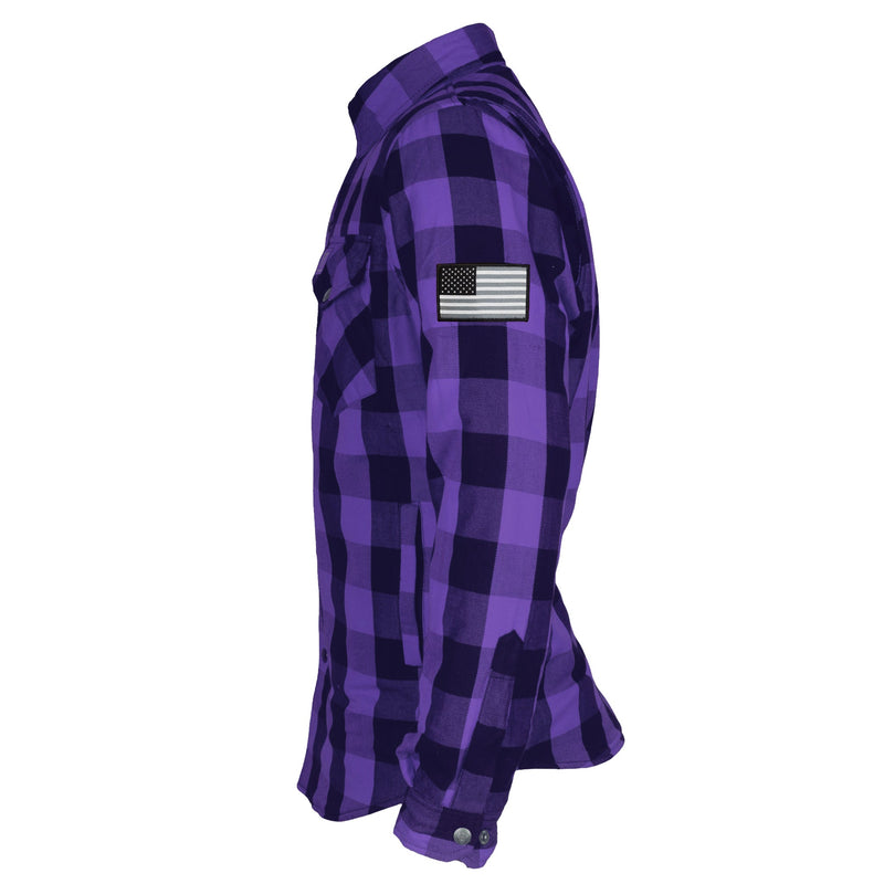 Load image into Gallery viewer, Protective Flannel Shirt - Purple and Black Checkered
