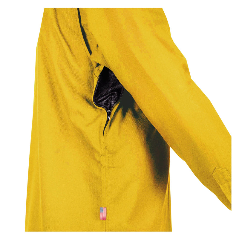 Load image into Gallery viewer, Protective Flannel Shirt - Yellow Solid with Pads
