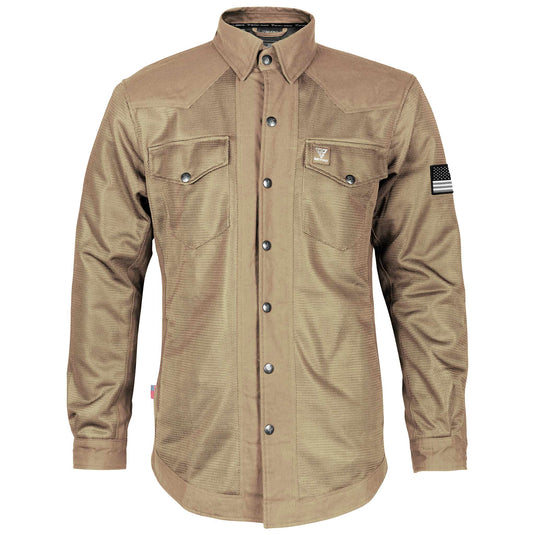 Protective Summer Mesh Shirt - Camel Solid