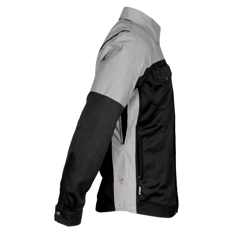 Load image into Gallery viewer, Summer Mesh Reflective Shirt "Alloy Eclipse" - Black and Silver with Pads
