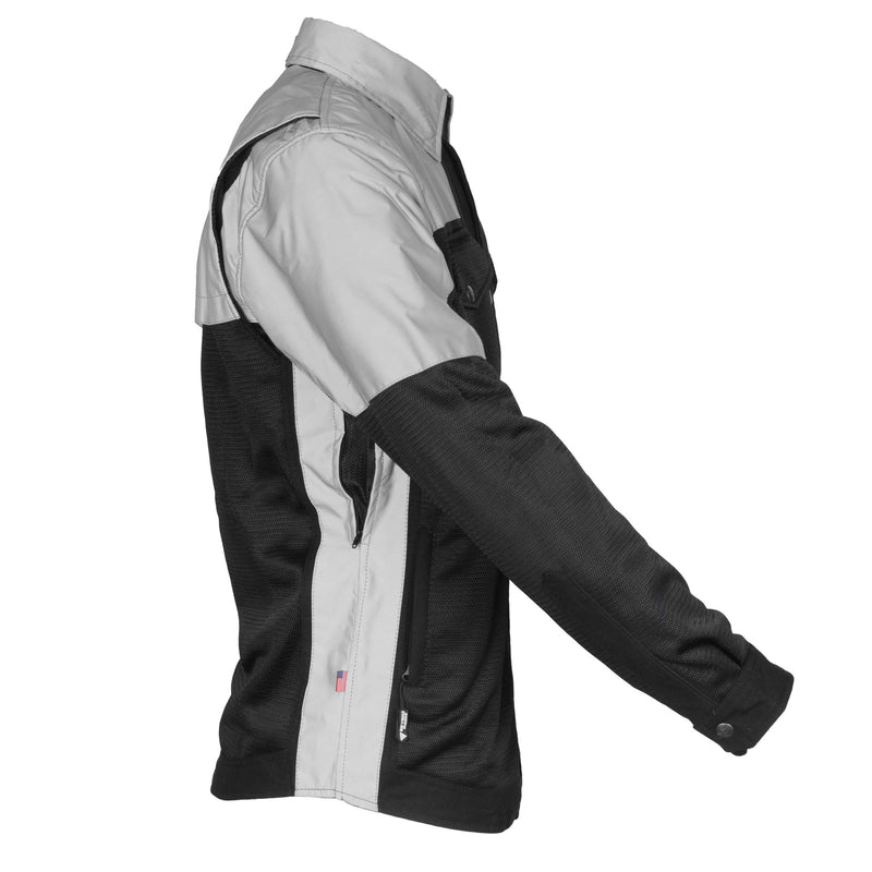 Load image into Gallery viewer, Summer Mesh Reflective Shirt "Alloy Eclipse" - Black and Silver with Pads
