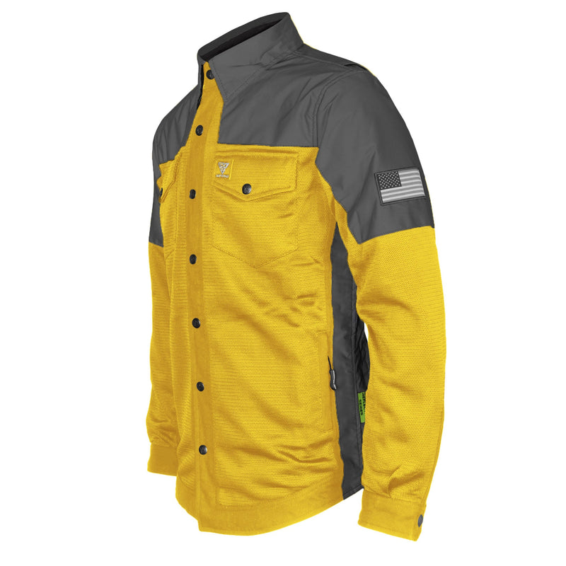 Load image into Gallery viewer, Summer Mesh Reflective Shirt Yellow Nebula - with Pads
