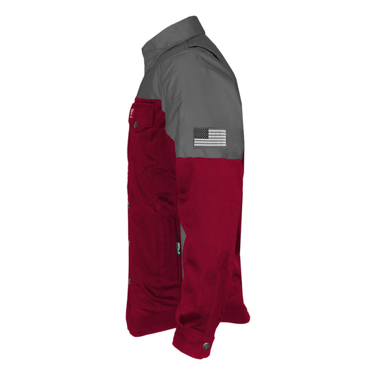 Summer Mesh Reflective Shirt Red Maroon Nebula
