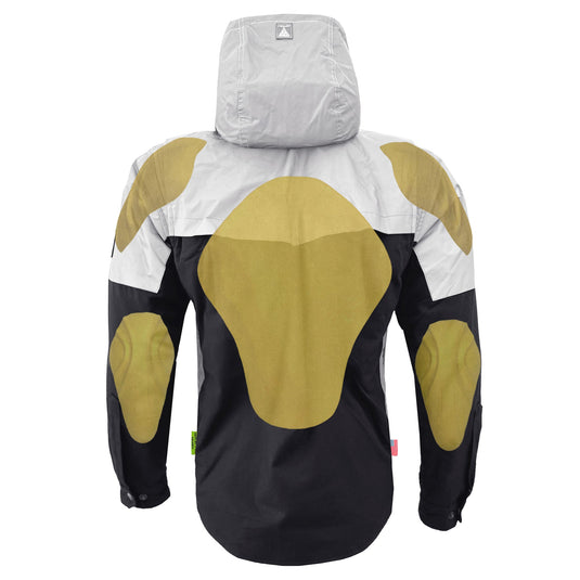 Protective Reflective Flannel Hoodie "Alloy Eclipse" For Men - Black and Silver