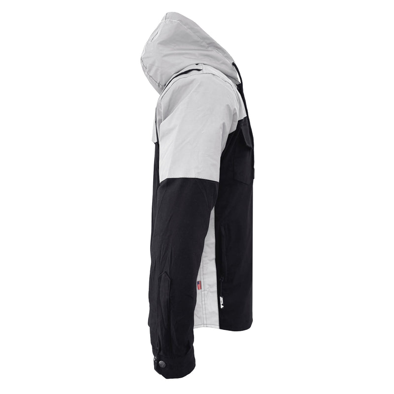 Load image into Gallery viewer, Protective Reflective Flannel Hoodie "Alloy Eclipse" For Men - Black and Silver
