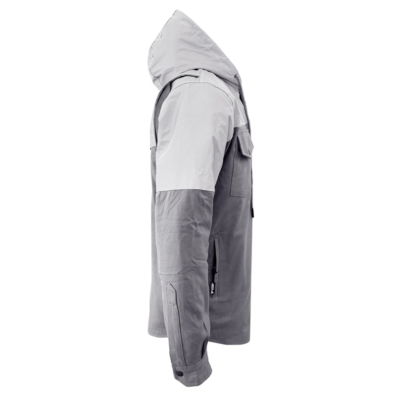Load image into Gallery viewer, Protective Reflective Flannel Hoodie "Twilight Titanium" For Men - Grey and Silver
