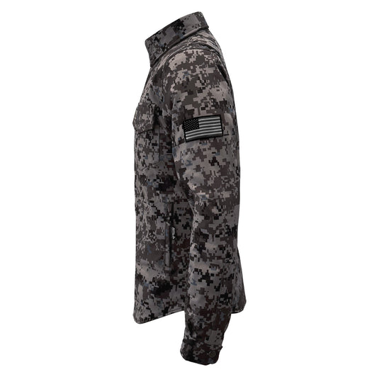 Protective SoftShell Winter Jacket for Men - Camouflage Devil Six