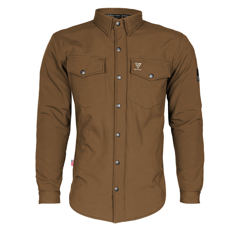 Load image into Gallery viewer, Protective SoftShell Winter Jacket for Men - Light Brown Matte
