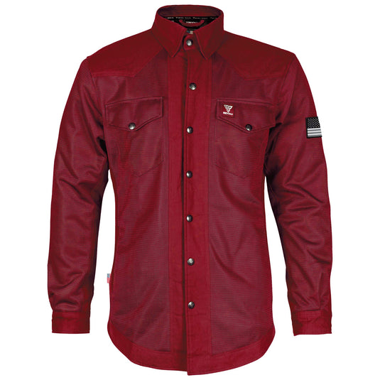 Protective Summer Mesh Shirt - Red Maroon Solid