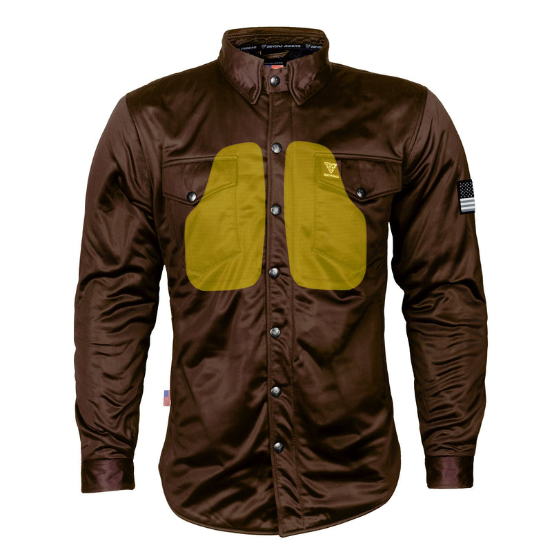 Load image into Gallery viewer, Ultra Protective Shirt - Brown Solid with Pads
