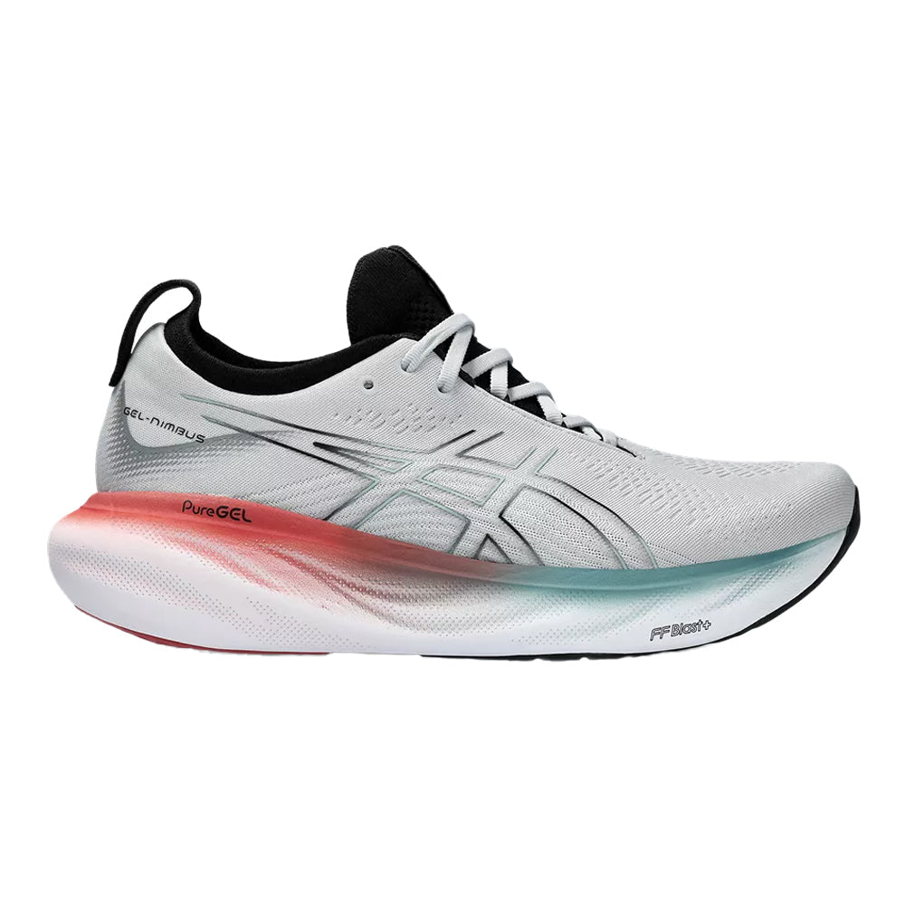 Men's Asics Gel-Nimbus 25, Piedmont Grey/Foggy Teal, 13 D Medium - Skoutley Outdoors LLC
