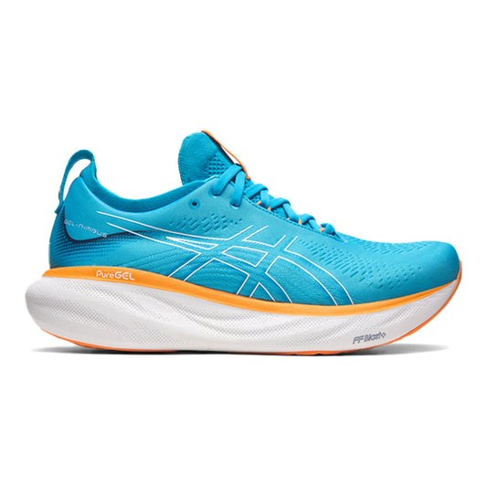 Men's Asics Gel-Nimbus 25, Island Blue/Sun Peach, 8.5 D Medium - Skoutley Outdoors LLC