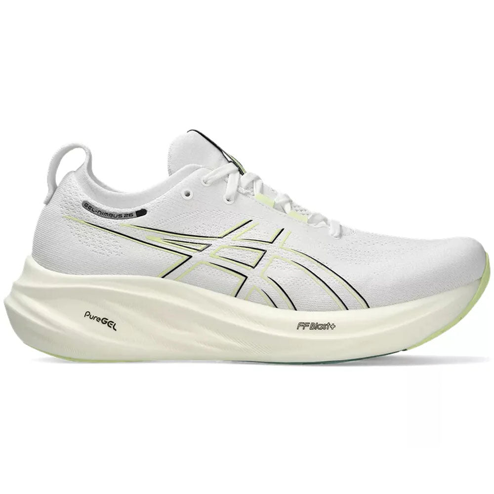 Men's Asics Gel-Nimbus 26, White/Birch, 13 D Medium - Skoutley Outdoors LLC