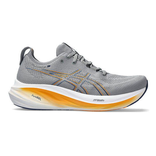Men's Asics GEL-Nimbus 26, Sheet Rock/Thunder Blue, 8 2E Wide - Skoutley Outdoors LLC