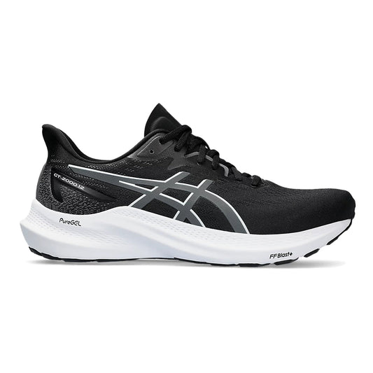 Men's Asics GT-2000 12, Black/Carrier Grey, 12.5 2E Wide - Skoutley Outdoors LLC
