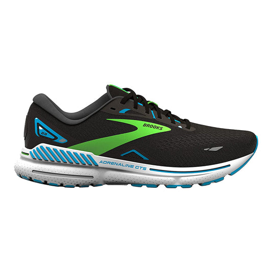 Men's Brooks Adrenaline GTS 23, Black/Hawaiian Ocean/Green, 8 D Medium - Skoutley Outdoors LLC