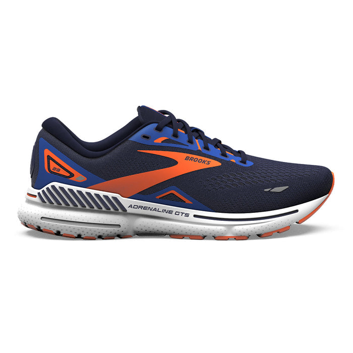 Men's Brooks Adrenaline GTS 23, Peacoat/Orange/Surf the Web, 7.5 D Medium - Skoutley Outdoors LLC
