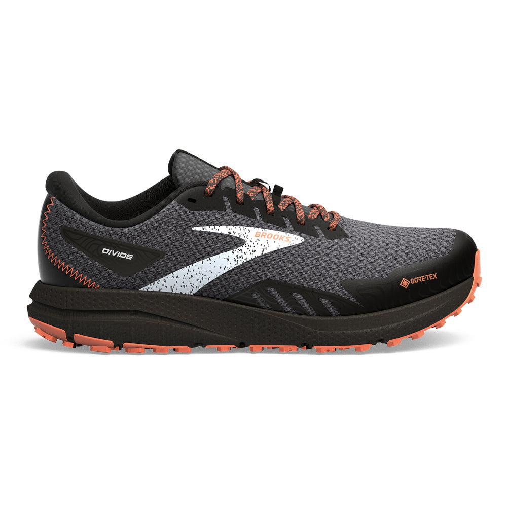 Men's Brooks Divide 4 GTX, Black/Firecracker/Blue, 7 D Medium - Skoutley Outdoors LLC