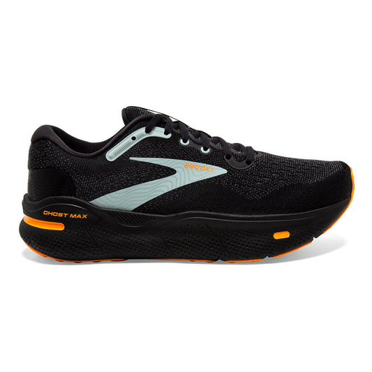 Men's Brooks Ghost Max, Black/Orange/Cloud Blue, 14 D Medium - Skoutley Outdoors LLC