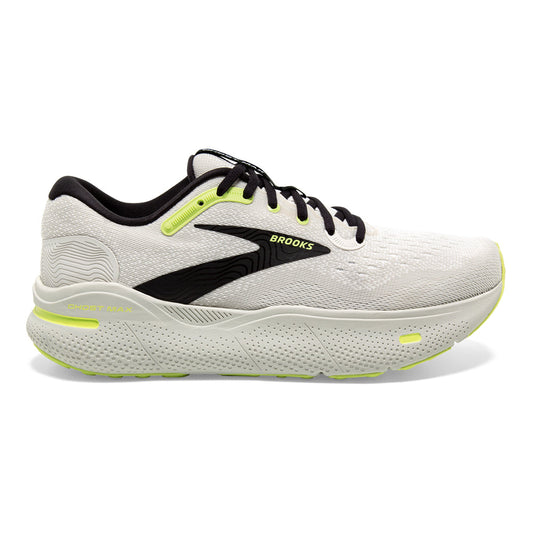 Men's Brooks Ghost Max, Grey/Black/Sharp Green, 10 D Medium - Skoutley Outdoors LLC