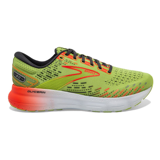 Men's Brooks Glycerin 20, Lime/Red/Ebony, 7.5 D Medium - Skoutley Outdoors LLC