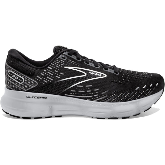 Men's Brooks Glycerin 20, Black/White/Alloy, 8 D Medium - Skoutley Outdoors LLC