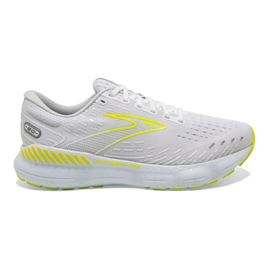Men's Brooks Glycerin GTS 20, White/Nightlife, 10 D Medium - Skoutley Outdoors LLC