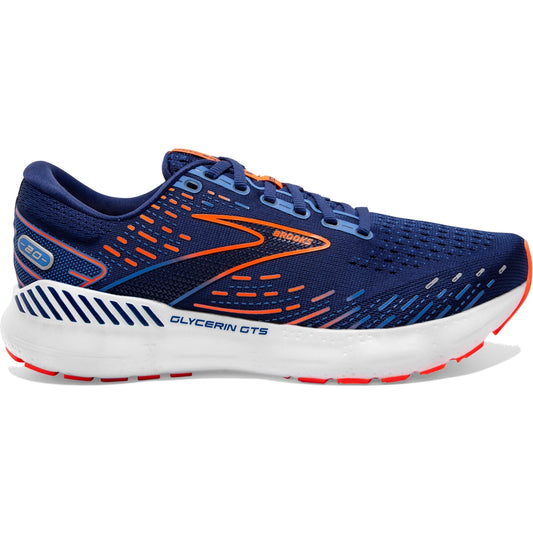 Men's Brooks Glycerin GTS 20, Blue Depths/Palace Blue/Orange, 13 D Medium - Skoutley Outdoors LLC