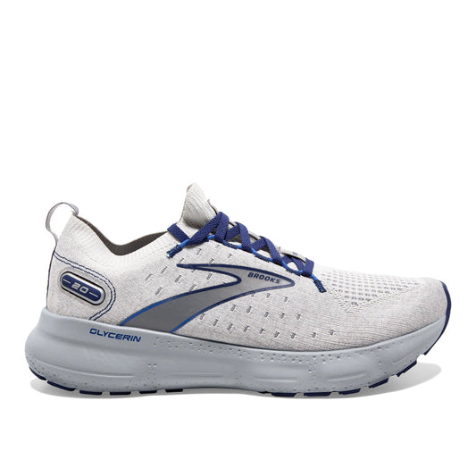 Men's Brooks Glycerin StealthFit 20, Oyster/Alloy/Blue Depths, 12.5 D Medium - Skoutley Outdoors LLC